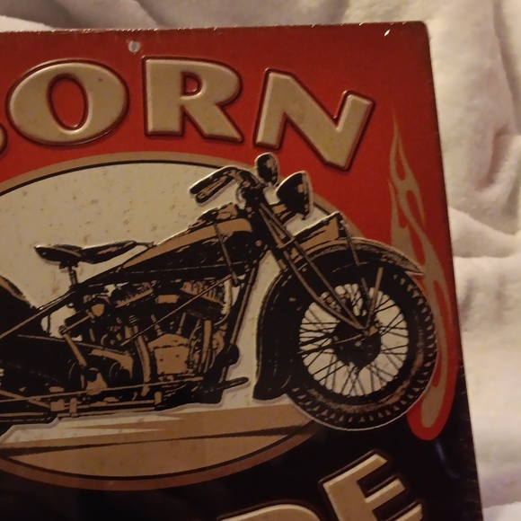 Motorcycle Metal Sign 8 3/4" x 9" in red & black - Picture 3 of 6